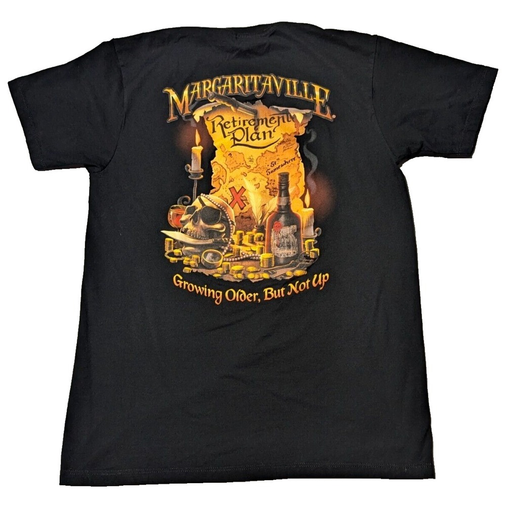 MARGARITAVILLE JAMAICA, W.I. Men Medium Black RETIREMENT PLAN Graphic T-Shirt